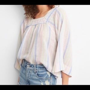 Gap Multi Striped Linen Top